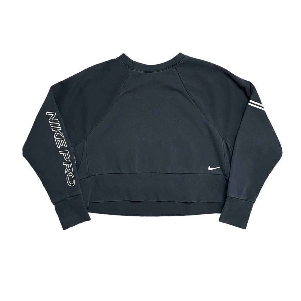 NIKE PRO Get Fit Sweatshirt Black White Size Medium - Picture 2 of 7